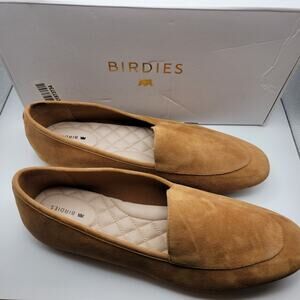 NEW W/BOX Birdies Women’s Vesper Loafers Toffee Suede Round Toe Slip On Sz 10